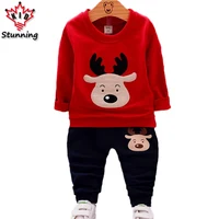 18M-5T Baby Boys Girls Clothes Christmas Costume Autumn Long Sleeve Boys Clothing Sets Fashion Elk Kids Clothes for Boys image