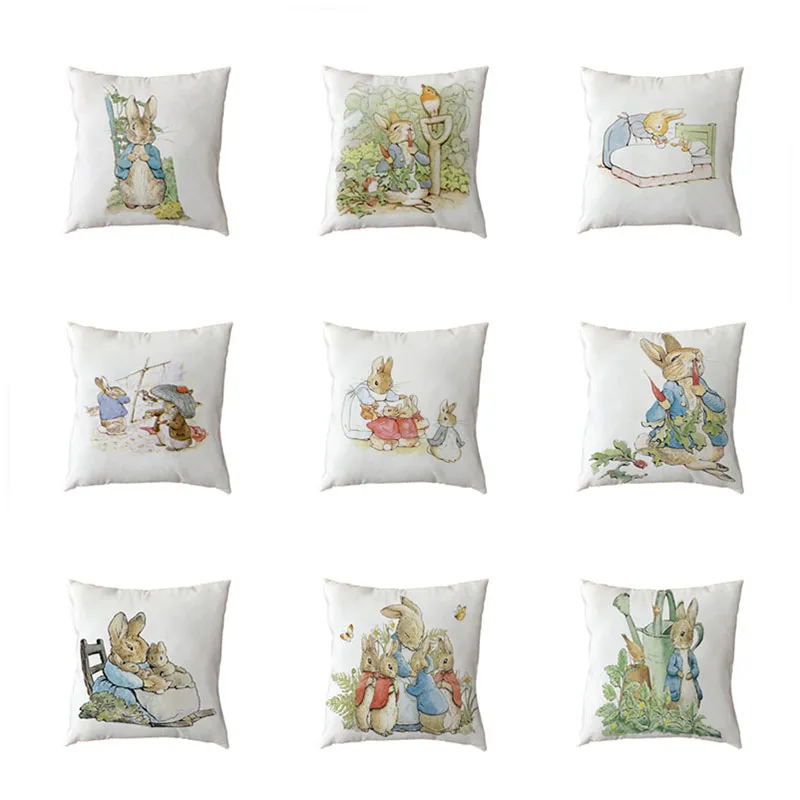 Peter Rabbit Pattern Cushion Cover Polyester Peach Skin Square Pillowcase Carrot Butterfly Tree Printing Home Sofa Chair Decor
Peter Rabbit Pattern Cushion Cover Polyester Peach Skin Square Pillowcase Carrot Butterfly Tree Printing Home Sofa Chair Decor