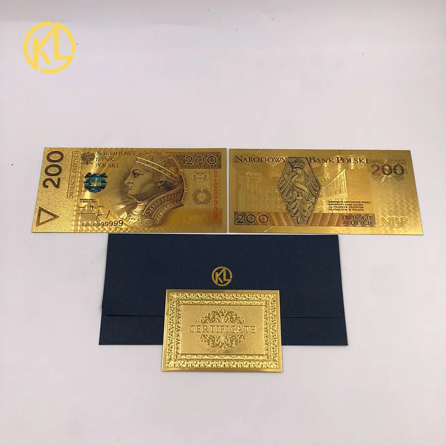 Free Shipping Hot sale 10pcs/lot 24K gold plated Banknote 200 PLN COLORED Poland Currency designed for nice collection gifts
Free Shipping Hot sale 10pcs/lot 24K gold plated Banknote 200 PLN COLORED Poland Currency designed for nice collection gifts