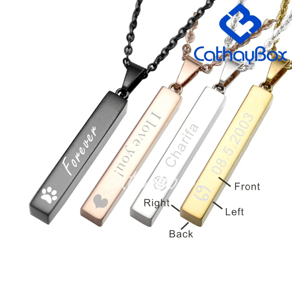 Women Name Necklace Personalized Custom Engrave Silver Rose Gold Tone Stainless Steel Solid Bar Charm Pendant Chain 18 inch
Women Name Necklace Personalized Custom Engrave Silver Rose Gold Tone Stainless Steel Solid Bar Charm Pendant Chain 18 inch