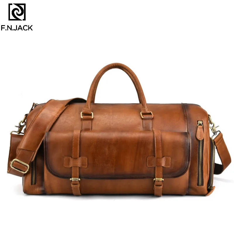 F.N.JACK Designer Mens Leather Handbags Retro Traveling Bags Large Capacity Polished Men Bag Single Shoulder Brown Handbag
F.N.JACK Designer Mens Leather Handbags Retro Traveling Bags Large Capacity Polished Men Bag Single Shoulder Brown Handbag