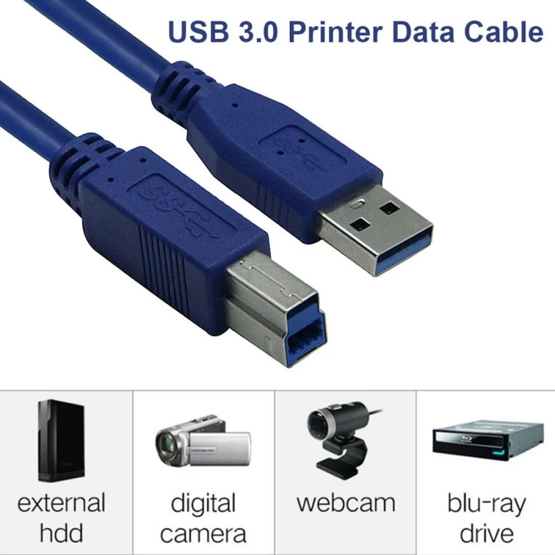 

10 Feet/3 Meters USB 3.0 A Male AM to USB 3.0 B Type Male BM Extension Printer Wire Cable USB3.0 Cable for Printer Supper Speed