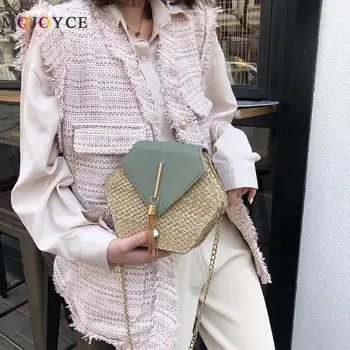 MOJOYCE Rattan Bag Leather Handbag Straw Circle Bohemia Shoulder Bag Woven Handmade Beach Summer Hexagon Crossbody Bag
MOJOYCE Rattan Bag Leather Handbag Straw Circle Bohemia Shoulder Bag Woven Handmade Beach Summer Hexagon Crossbody Bag