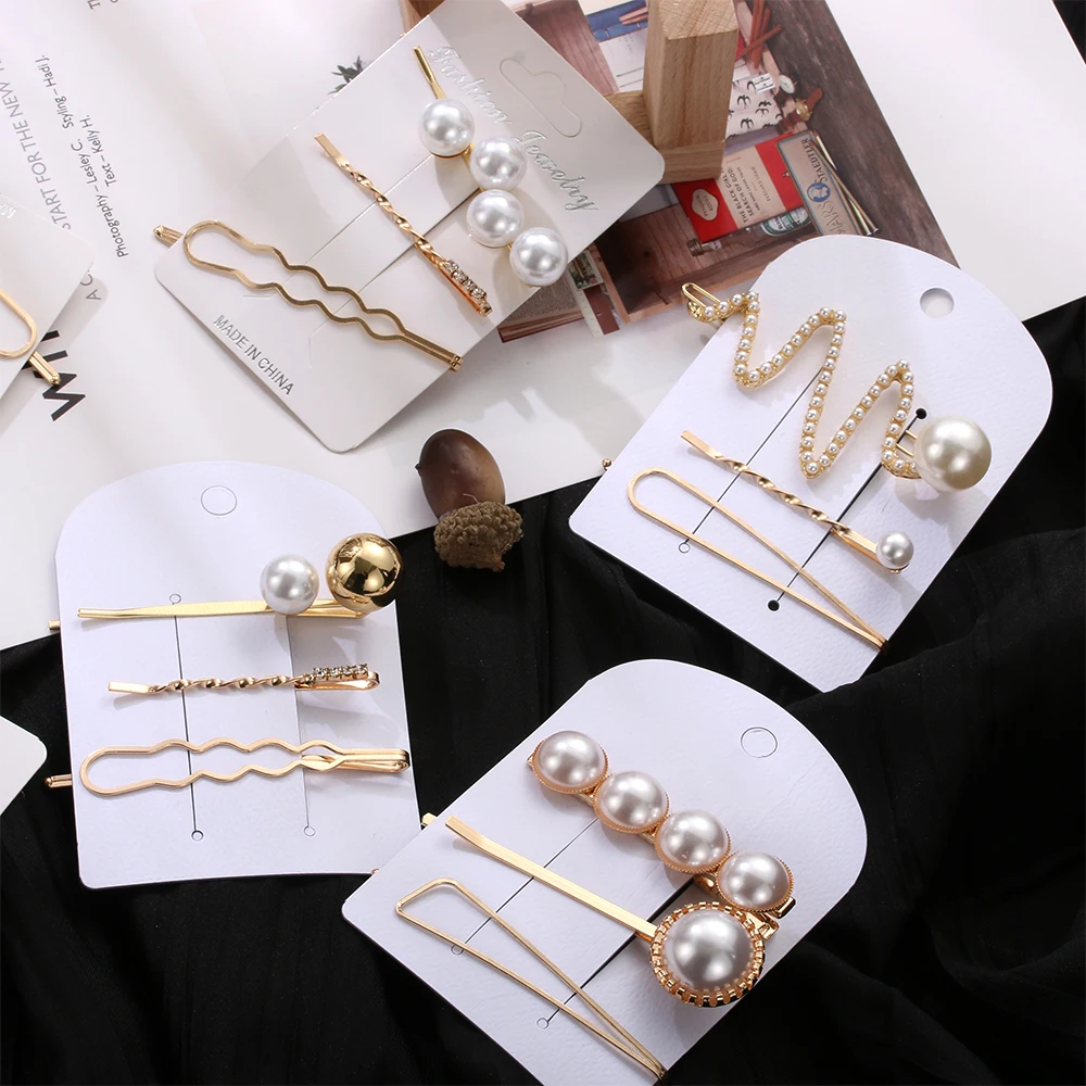 3 Pcs/1 Set Korean Fashion Hair Accessories Hair Clips Tiara for Women Irregular Gold Color Metal Pearl Hairpins Barrettes
3 Pcs/1 Set Korean Fashion Hair Accessories Hair Clips Tiara for Women Irregular Gold Color Metal Pearl Hairpins Barrettes