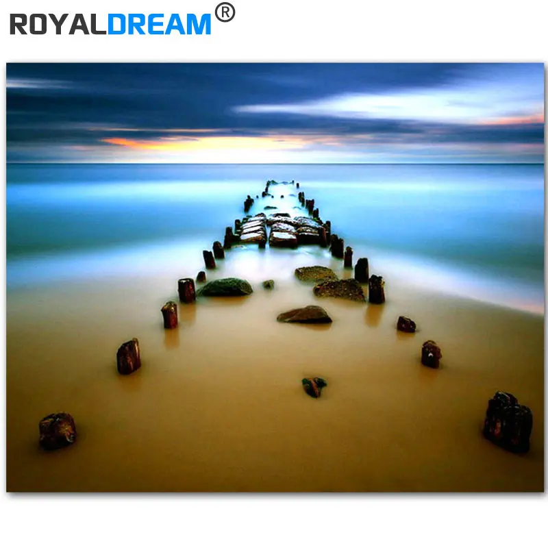 ROYALDREAM набор для самостоятельного рисования по номерам на морском пляже | Дом и