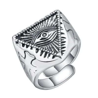 Punk Retro Silver Egypt Evil Eyes Signet Rings Illuminati Cross Resizable Ring For Men Women Biker Jewelry Aneis Masculinos
Punk Retro Silver Egypt Evil Eyes Signet Rings Illuminati Cross Resizable Ring For Men Women Biker Jewelry Aneis Masculinos