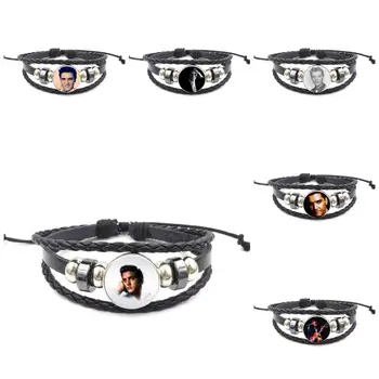Elvis Presley Fashion Jewelry Cabochon Glass Black Leather Bracelet Bangle For Lovers Girl Friend Best Gift
Elvis Presley Fashion Jewelry Cabochon Glass Black Leather Bracelet Bangle For Lovers Girl Friend Best Gift