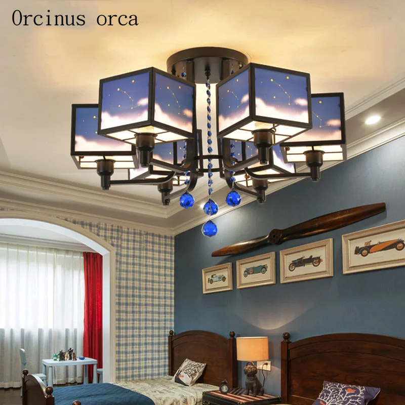 Cartoon creative night sky star ceiling lamp boy bedroom child room light new Chinese personality LED iron ceiling lamp
Cartoon creative night sky star ceiling lamp boy bedroom child room light new Chinese personality LED iron ceiling lamp