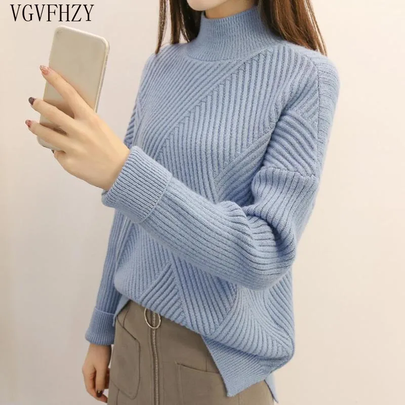 High collar Knit Cashmere Sweater Women Large size Loose Sweaters Spring New 2018 Fashion Warm Bottom Female Sweater Slim LY1263
High collar Knit Cashmere Sweater Women Large size Loose Sweaters Spring New 2018 Fashion Warm Bottom Female Sweater Slim LY1263