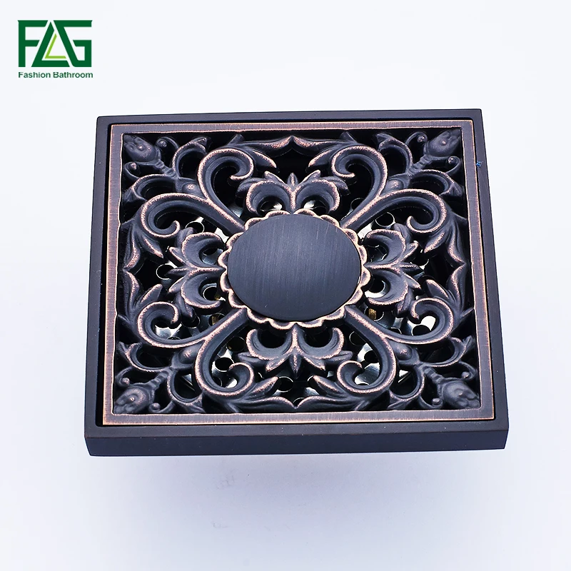 FLG Floor Drain 10cm Square Black Brass Shower Drain Strainer Floor Cover Art Carved Balcony Bathroom Bath Accessories
FLG Floor Drain 10cm Square Black Brass Shower Drain Strainer Floor Cover Art Carved Balcony Bathroom Bath Accessories