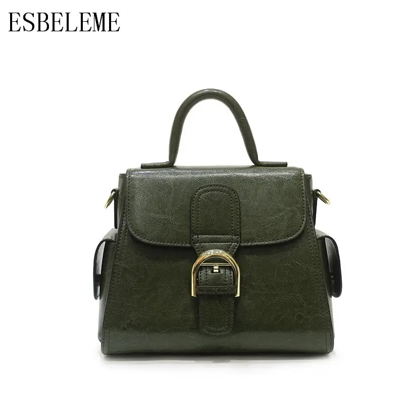 Oil Wax Ladies Handbags for Women Cow Leather Handle Bags Burgundy Green Black Saddle Bag Female Single Shoulder Crossbody YG269
Oil Wax Ladies Handbags for Women Cow Leather Handle Bags Burgundy Green Black Saddle Bag Female Single Shoulder Crossbody YG269