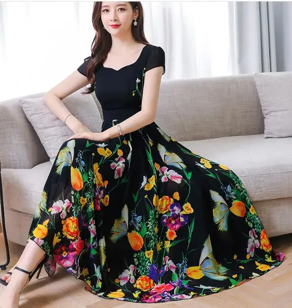 Plus Size S-3XL 2019 Autumn New Arrival Elegant V Collar Flower Printed Long Sleeve High Quality Chiffon Long Dress
Plus Size S-3XL 2019 Autumn New Arrival Elegant V Collar Flower Printed Long Sleeve High Quality Chiffon Long Dress