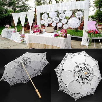 Fashion Sun Umbrella Cotton Embroidery Umbrella White Ivory Lace Parasol Umbrella For Wedding Party Decor Shooting props
Fashion Sun Umbrella Cotton Embroidery Umbrella White Ivory Lace Parasol Umbrella For Wedding Party Decor Shooting props