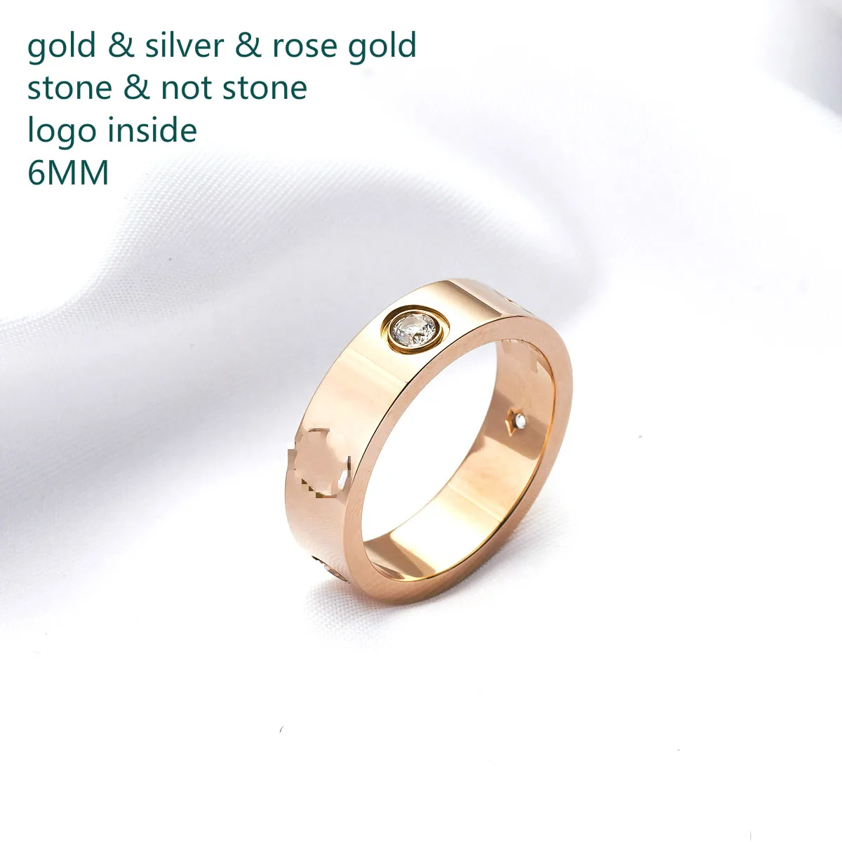 Crystal Logo Inside Titanium Steel Classic Stainless Steel Screw Rings Gold Silver Filled Wedding Love Ring for Women Engagement
Crystal Logo Inside Titanium Steel Classic Stainless Steel Screw Rings Gold Silver Filled Wedding Love Ring for Women Engagement