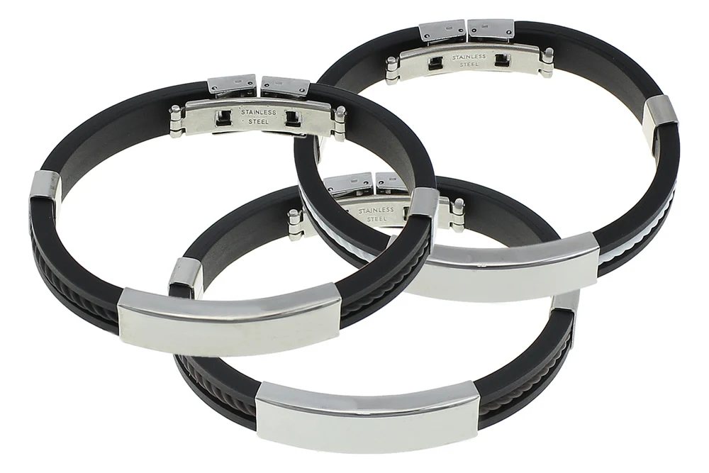 YYW Jewelry Fashion Punk Men Jewelry Bracelet Stainless Steel Cuff Bangle Hand Chain Black Silicon Wristband
YYW Jewelry Fashion Punk Men Jewelry Bracelet Stainless Steel Cuff Bangle Hand Chain Black Silicon Wristband