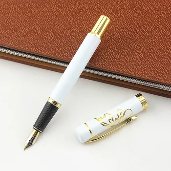 High Quality Luxury white gold clip Fountain Pen Fine Nib 0.5mm Writing Pens Tool School Office Stationery Gift Supplies 
High Quality Luxury white gold clip Fountain Pen Fine Nib 0.5mm Writing Pens Tool School Office Stationery Gift Supplies