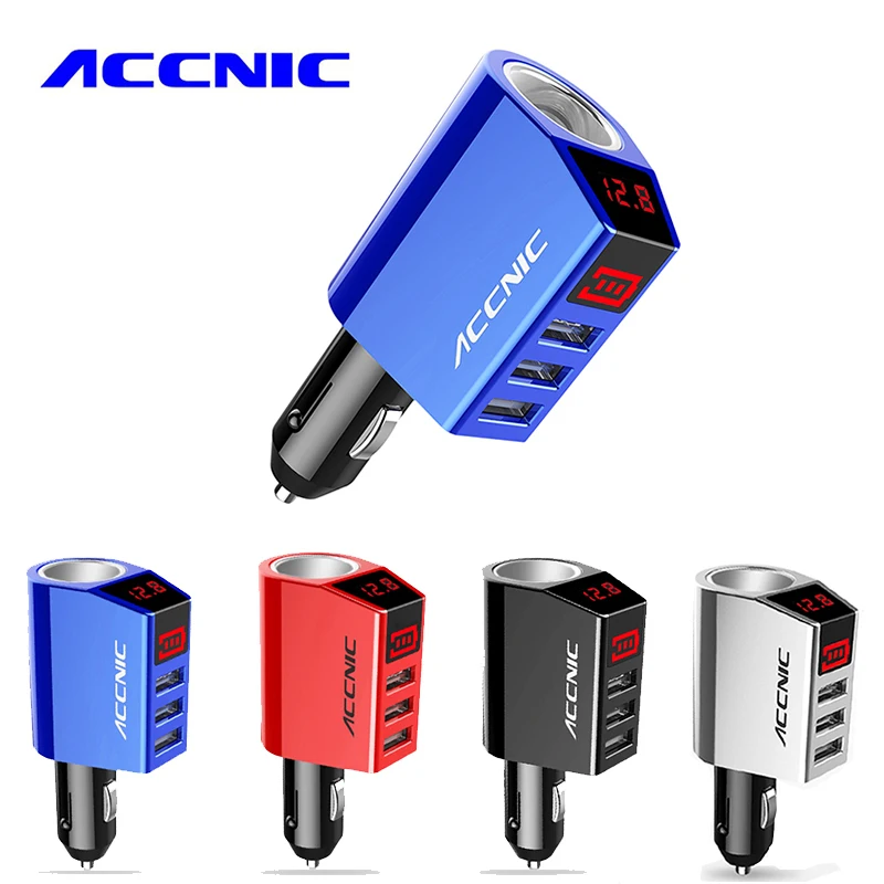 ACCNIC Car Charger 3 USB Ports Adapter 80W Power Socket with LED Voltage Display Phone charger for iPhone X 6s Samsung S9 S8 S5
ACCNIC Car Charger 3 USB Ports Adapter 80W Power Socket with LED Voltage Display Phone charger for iPhone X 6s Samsung S9 S8 S5