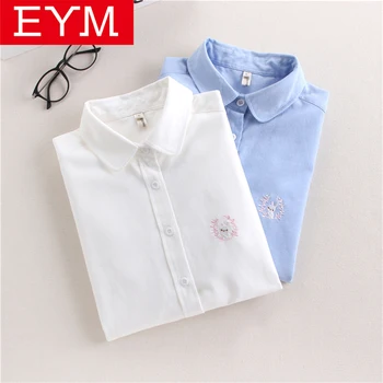 EYM Women's Blouse and Shirts Cotton Boyfriend Style Casual Embroidery Long Sleeve Shirt Women's Tops 2018 New Blouses Feminine
EYM Women's Blouse and Shirts Cotton Boyfriend Style Casual Embroidery Long Sleeve Shirt Women's Tops 2018 New Blouses Feminine