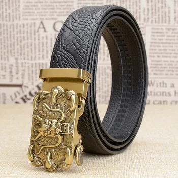 Ta-weo Casual Retro Men Leather Belts, Automatic Buckle Dragon Striped Pattern Belt High Quality, Dragon Head Buckle
Ta-weo Casual Retro Men Leather Belts, Automatic Buckle Dragon Striped Pattern Belt High Quality, Dragon Head Buckle
