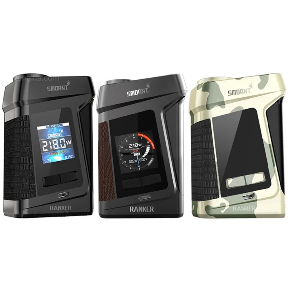 Smoant Ranker 218W TC Box Mod Dual 18650 Batteries VW Vape Mod 1.3 inch OLED Screen