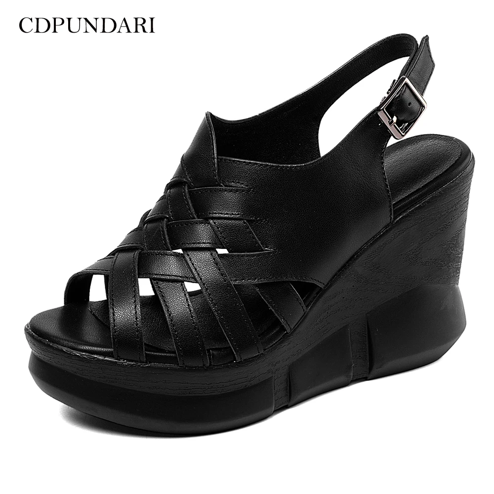CDPUNDARI Ladies Genuine Leather High heel Wedges Sandals Women Platform Sandals 2019 summer shoes woman black white
CDPUNDARI Ladies Genuine Leather High heel Wedges Sandals Women Platform Sandals 2019 summer shoes woman black white