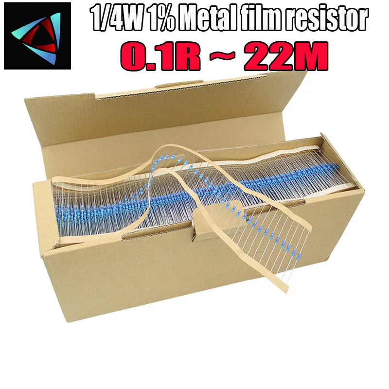 5000pcs 1/4W 1% Metal film resistor 0.1R ~ 22M 100R 220R 330R 1K 1.5K 2.2K 3.3K 4.7K 10K 22K 47K 100K 0.22 0.33 0.47 18M 22M ohm
5000pcs 1/4W 1% Metal film resistor 0.1R ~ 22M 100R 220R 330R 1K 1.5K 2.2K 3.3K 4.7K 10K 22K 47K 100K 0.22 0.33 0.47 18M 22M ohm
