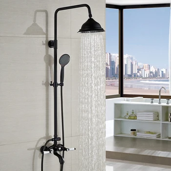Wall Mount Dual Handles 8" Rainfall Shower Mixer Faucet Bathroom Shower Set System with Handheld Shower
Wall Mount Dual Handles 8" Rainfall Shower Mixer Faucet Bathroom Shower Set System with Handheld Shower