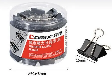 Comix B3625-3630 Black Power Binder Clips, Package in Tub, Material: Elastic Steel , Color: Black
Comix B3625-3630 Black Power Binder Clips, Package in Tub, Material: Elastic Steel , Color: Black