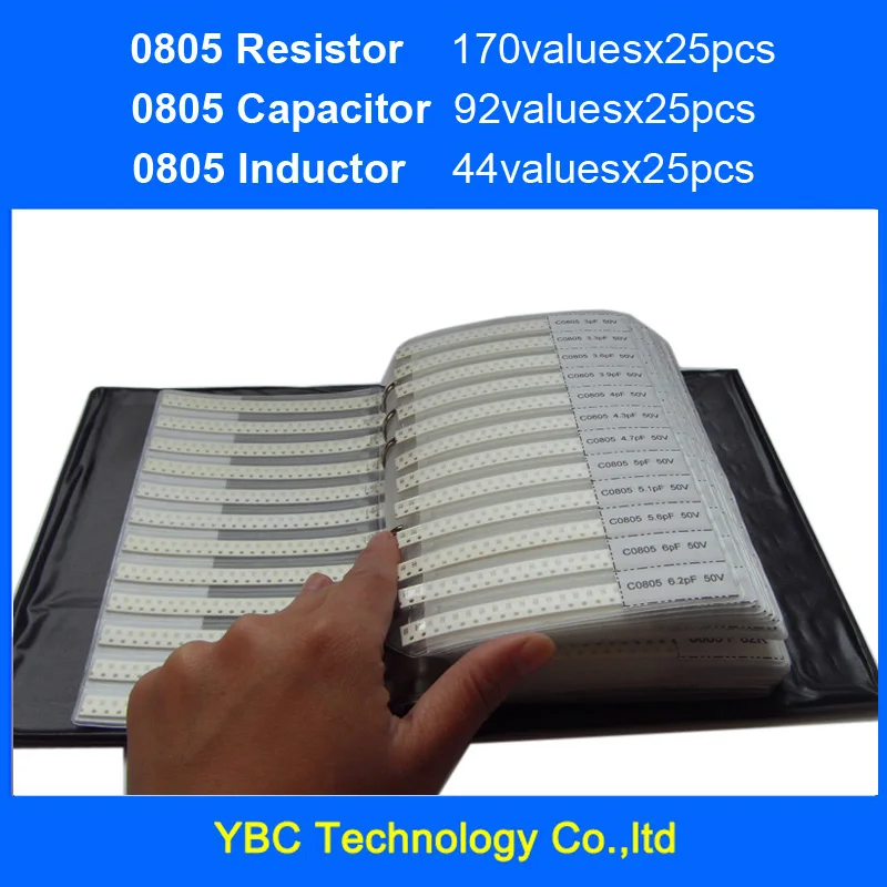 New 0805 SMD Resistor 0R~10M 1% 170valuesx25pcs + Capacitor 0.5pF~10uF 92valuesX25pcs + Inductor 44valuesx25pcs Sample Book
New 0805 SMD Resistor 0R~10M 1% 170valuesx25pcs + Capacitor 0.5pF~10uF 92valuesX25pcs + Inductor 44valuesx25pcs Sample Book
