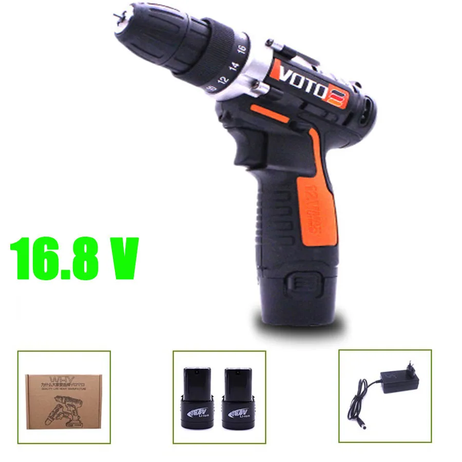 VOTO 2*Battery Rechargeable Cordless Drill Electric Screwdriver Lithium Power Tools Screw Gun Driver Industry Orange 16.8V VT
VOTO 2*Battery Rechargeable Cordless Drill Electric Screwdriver Lithium Power Tools Screw Gun Driver Industry Orange 16.8V VT