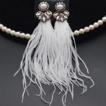 Elegant Fluffy Long Feather Earrings Crystal Dangle Bohemian Earrings Jewelry For Women Girl Gifts 
Elegant Fluffy Long Feather Earrings Crystal Dangle Bohemian Earrings Jewelry For Women Girl Gifts