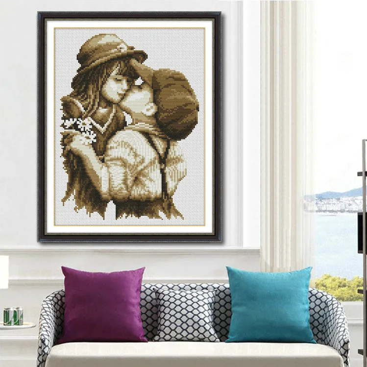 Needlework,DMC Cross stitch,Set For Embroidery kit,first kiss love Baby Pattern Counted Cross-Stitch, portrait Sewing Kit
Needlework,DMC Cross stitch,Set For Embroidery kit,first kiss love Baby Pattern Counted Cross-Stitch, portrait Sewing Kit