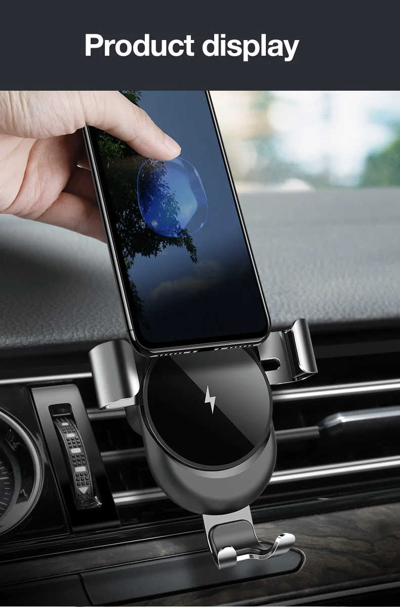 Car Qi Wireless Charger Air Vent Mount For iPhone X 8 Plus Samsung S9 S8 Plus Wireless Fast Charging Gravity Phone Holder Stand (28)