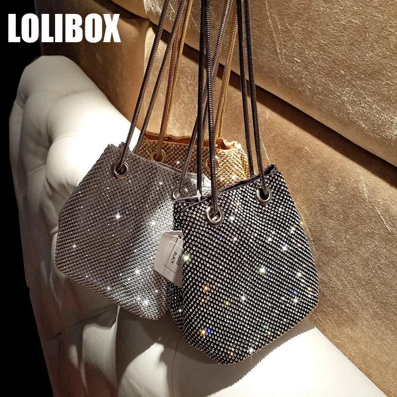 LOLIBOX Custom Women Bags Rhinestone Bucket Small Bags Female Snake Bone Chain Diagonal Package Ladies Evening Party Package
LOLIBOX Custom Women Bags Rhinestone Bucket Small Bags Female Snake Bone Chain Diagonal Package Ladies Evening Party Package