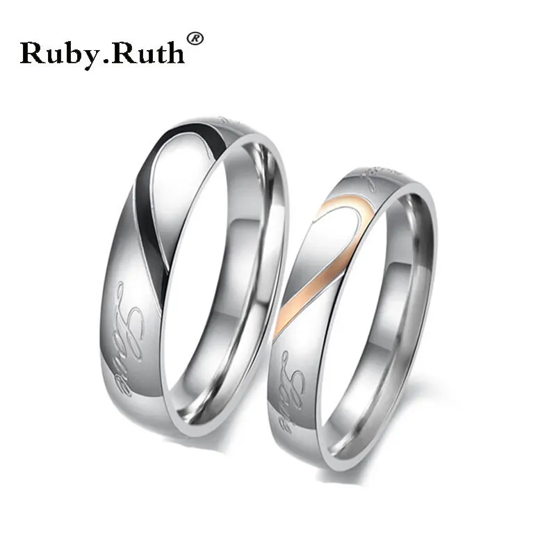 Heart Shape Stainless Steel Mens Womens Promise Ring "Real Love" Couple Wedding Rings
Heart Shape Stainless Steel Mens Womens Promise Ring "Real Love" Couple Wedding Rings