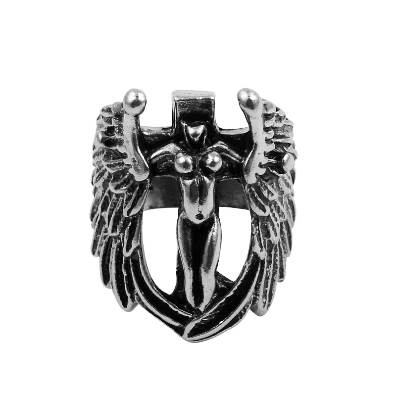 Изысканное растягивающееся кольцо Naked Angel Wings винтажные высококачественные панк