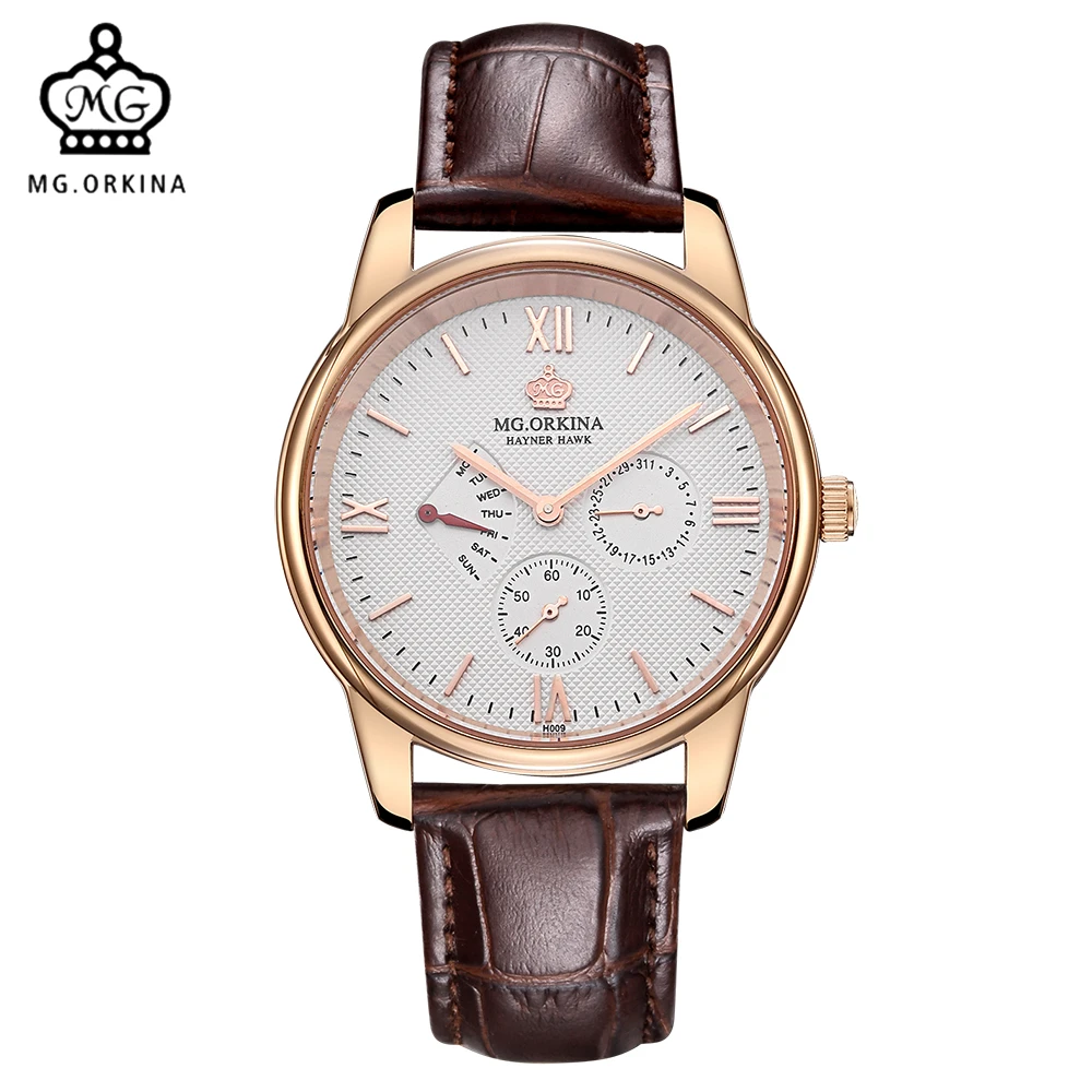 MG.ORKINA Rose Gold Independent Second Pin Brand Watch Men Shockproof Waterproof Relogio Masculino Couro Relogio Esportivo
MG.ORKINA Rose Gold Independent Second Pin Brand Watch Men Shockproof Waterproof Relogio Masculino Couro Relogio Esportivo