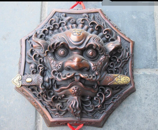 bi002698 11"China Folk Classical Red Bronze Avoid evil Foo Dog Lion Head Door knocker
bi002698 11"China Folk Classical Red Bronze Avoid evil Foo Dog Lion Head Door knocker
