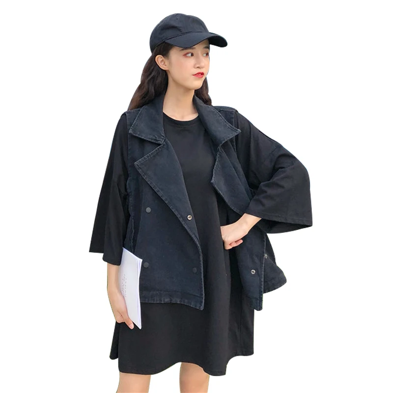 Spring Fashion Big Size Black Loose Sleeveless Vest Short Casual Waistcoat For Women Denim Jacket For Women Cotton Vintage Coats
Spring Fashion Big Size Black Loose Sleeveless Vest Short Casual Waistcoat For Women Denim Jacket For Women Cotton Vintage Coats