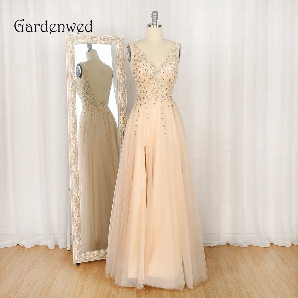 Gardenwed Coral Crystal Formal Dress Elegant abendkleider New Arrival V Neck Side Slit Tulle Evening Dresses 2023 New Fashion
Gardenwed Coral Crystal Formal Dress Elegant abendkleider New Arrival V Neck Side Slit Tulle Evening Dresses 2023 New Fashion