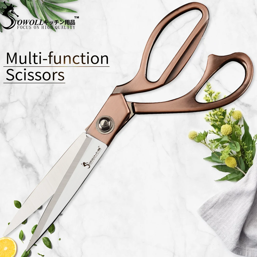 SOWOLL Brand Durable Stainless Steel Professional Tailor Scissors Multi-functional Leather Clothing Scissors Sewing Shears 
SOWOLL Brand Durable Stainless Steel Professional Tailor Scissors Multi-functional Leather Clothing Scissors Sewing Shears