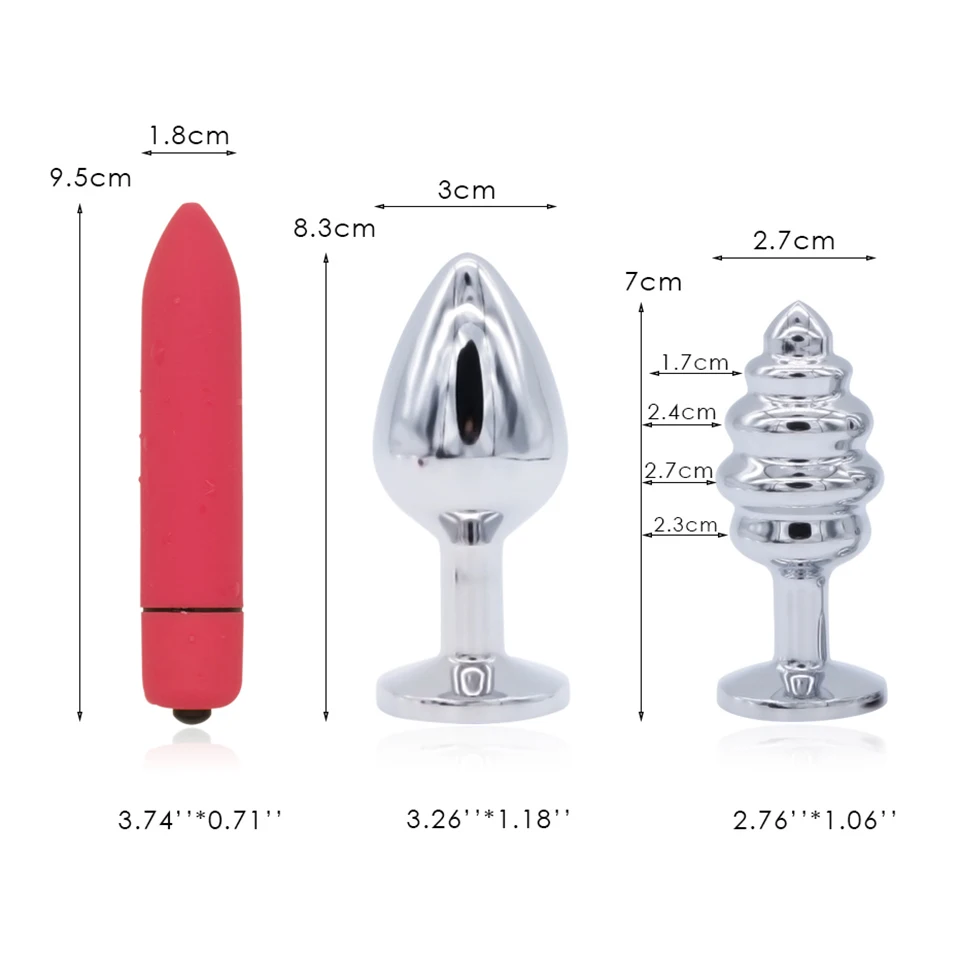 3pcs/Set Masturbator Women Butt Plug Massage Erotic Toys Thread Anal Balls Vibrator Dildo Anal Plug Sex Toy