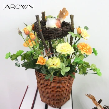 JAROWN Artificial Rose Flowers Bird Nest Potted Plants Landscape Simulation Bird For Wedding Decoration Flower Home Party Decor
JAROWN Artificial Rose Flowers Bird Nest Potted Plants Landscape Simulation Bird For Wedding Decoration Flower Home Party Decor
