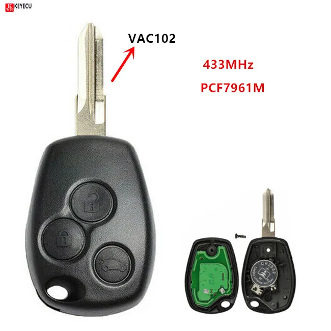 Keyecu New Remote Key Fob 3 Button 433MHz PCF7961M HITAG AES Chip for Renault Logan Duster Clio4 2013 2014 2015 2016 2017
Keyecu New Remote Key Fob 3 Button 433MHz PCF7961M HITAG AES Chip for Renault Logan Duster Clio4 2013 2014 2015 2016 2017