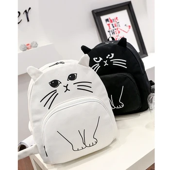 New female bag personality cartoon cat backpack casual backpack student bag Lovely canvas bag
New female bag personality cartoon cat backpack casual backpack student bag Lovely canvas bag