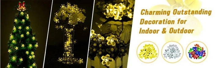 Solar String Lights 21 ft 50 LED Blossom Flower Christmas Lights Flower Garden Blossom Light For Home Wedding Party Decoration Solar String Lights 21 ft 50 LED Blossom Flower Christmas Lights Flower Garden Blossom Light For Home Wedding Party Decoration