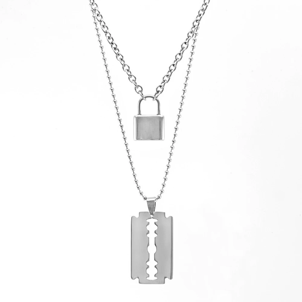PadLock Blade Pendant Necklace Stainless Steel Chain Lock USA Map/Guitar/Cross/Star/Africa Map/Picks Choker Women Jewelry
PadLock Blade Pendant Necklace Stainless Steel Chain Lock USA Map/Guitar/Cross/Star/Africa Map/Picks Choker Women Jewelry