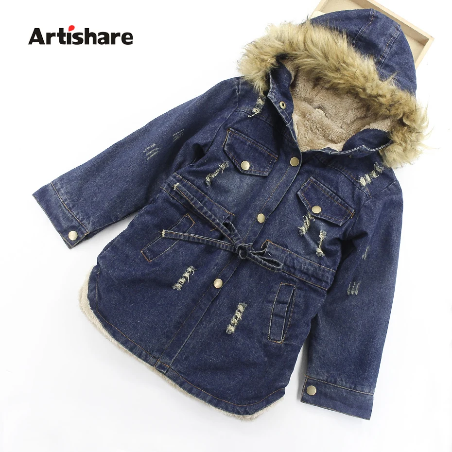 Artishare Winter Girls Denim Jacket Teenage Children Clothes Kids Denim Jackets Long Warm Clothing Kids Coats With Fur Hooded
Artishare Winter Girls Denim Jacket Teenage Children Clothes Kids Denim Jackets Long Warm Clothing Kids Coats With Fur Hooded