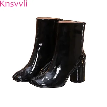 Knsvvli black patent leather individuality cloven toe short boots women chunky high heel sliver sequin boots woman martin boots
Knsvvli black patent leather individuality cloven toe short boots women chunky high heel sliver sequin boots woman martin boots