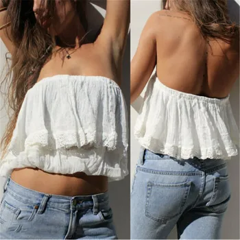 Women sexy tube top Strapless Off Shoulder Short Crop Tops Solid Ruffle Bandeau T-shirt Sleeveless Blouse Summer Slim Streetwear
Women sexy tube top Strapless Off Shoulder Short Crop Tops Solid Ruffle Bandeau T-shirt Sleeveless Blouse Summer Slim Streetwear